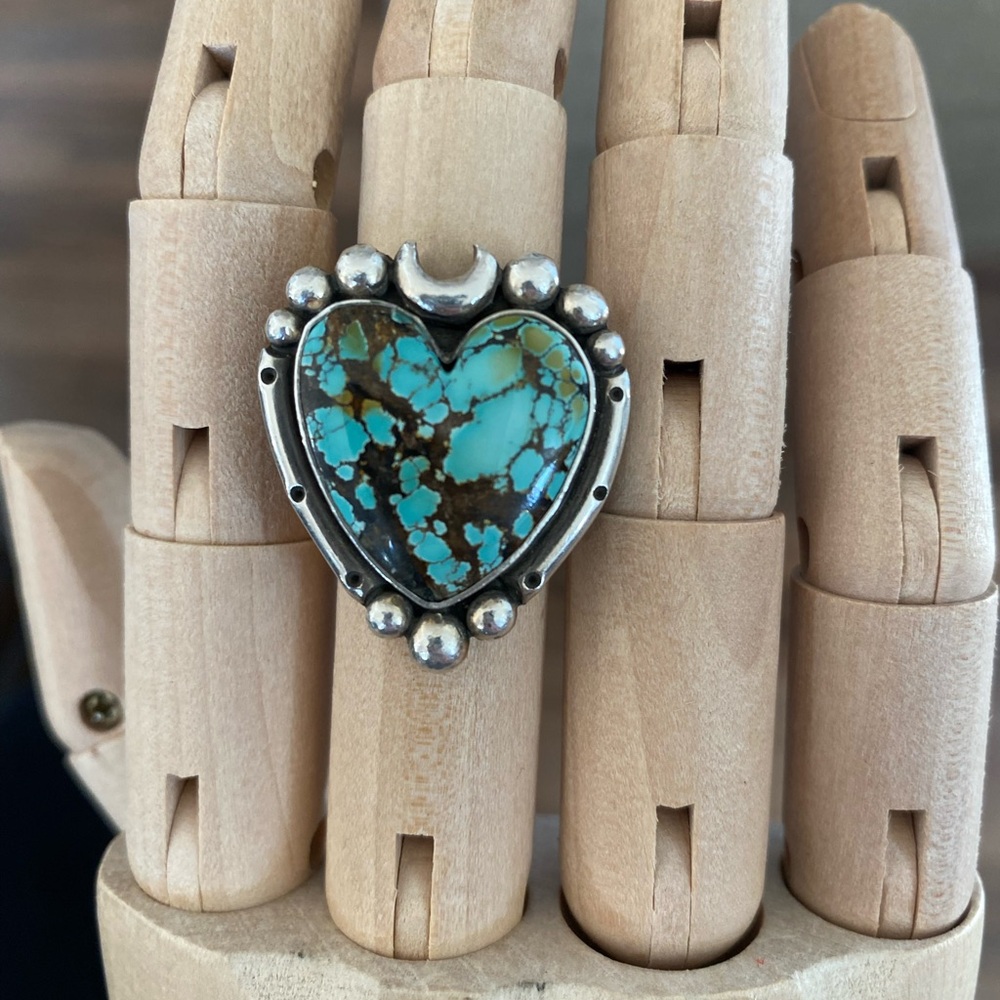 Pacific Crest Silver Turquoise heart sterling silver ring